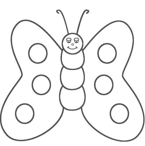 Mẫu tranh tô màu dành cho bé 2 tuổi hinh con bướm