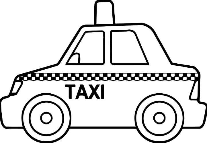 Mẫu tranh tô màu chiếc xe taxi dành cho bé