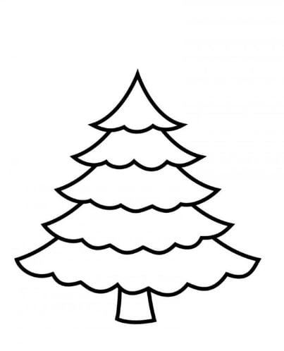 Mẫu tranh tô màu cho bé mẫu giáo hình cây thông đơn giản