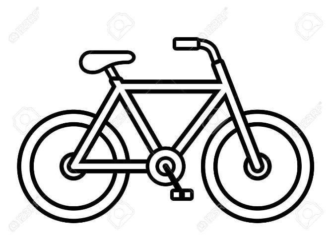 Mẫu tranh tô màu cho bé hình chiếc xe đạp đơn giản