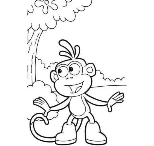 Trang tô màu những chú khỉ ngây thơ cho trẻ em