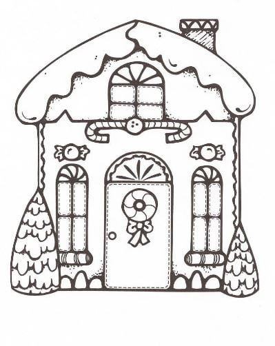 Mẫu tranh tô màu hình ngôi nhà cổ tích dành cho bé tập tô