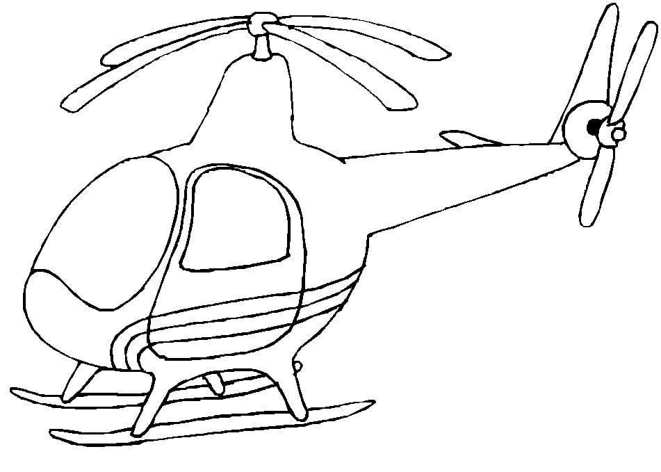 Mẫu tranh tô màu hình trực thăng dành cho bé trai